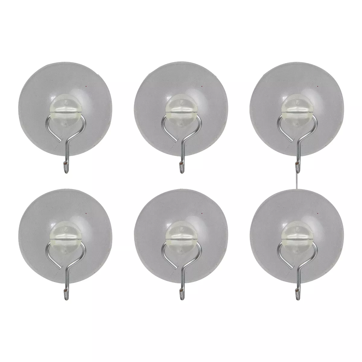 Northlight Pack of 6 Clear Suction Cups with Hook 1.25
