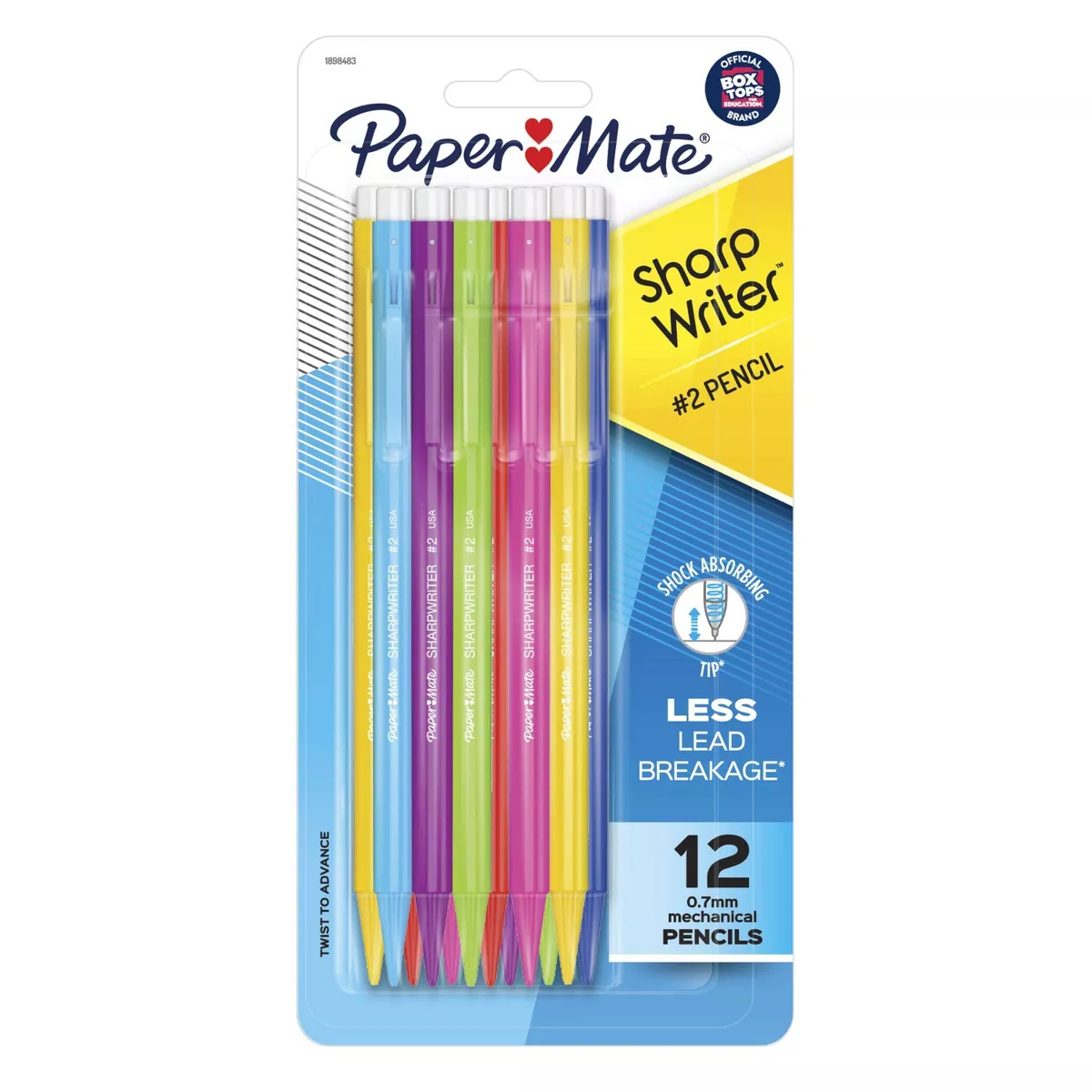 12pk #2 Mechanical Pencils Sharpwriter 0.7mm Multicolor Barrels - PaperMate