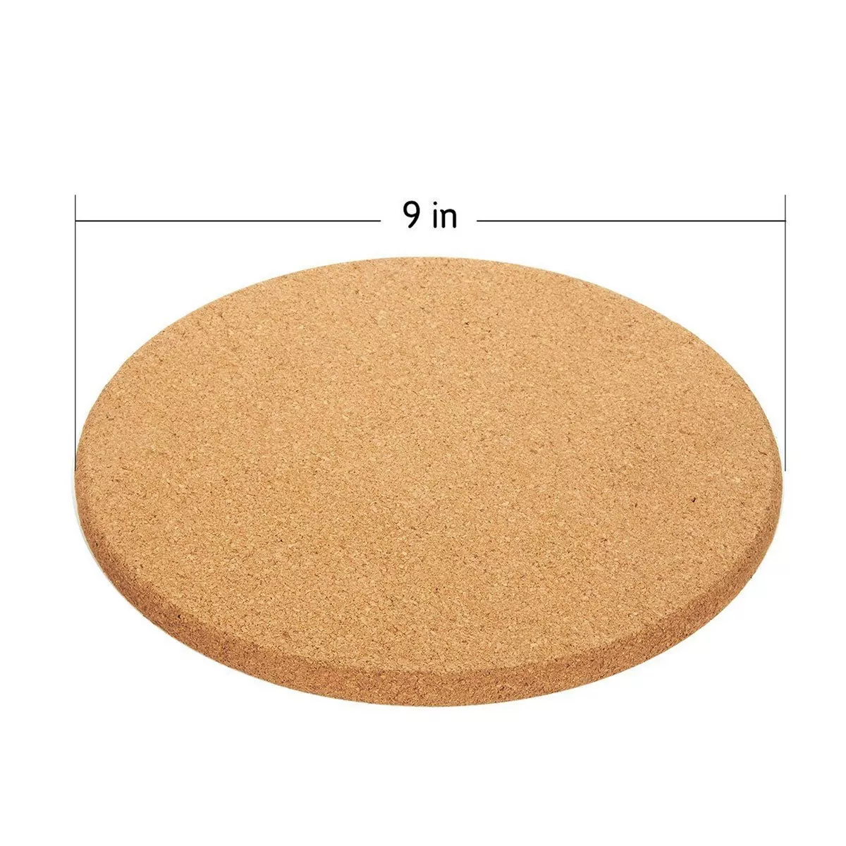 4-Pack Cork Trivet Set - Round Corkboard Placemats Kitchen Hot Pads for Hot Pots, Pans, and Kettles, 9 X 9 X 0.5 inches