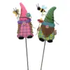Home & Garden 28.0" Garden Gnome Kids Set/2 Bee Butterfly Round Top Collection - Decorative Garden Stakes