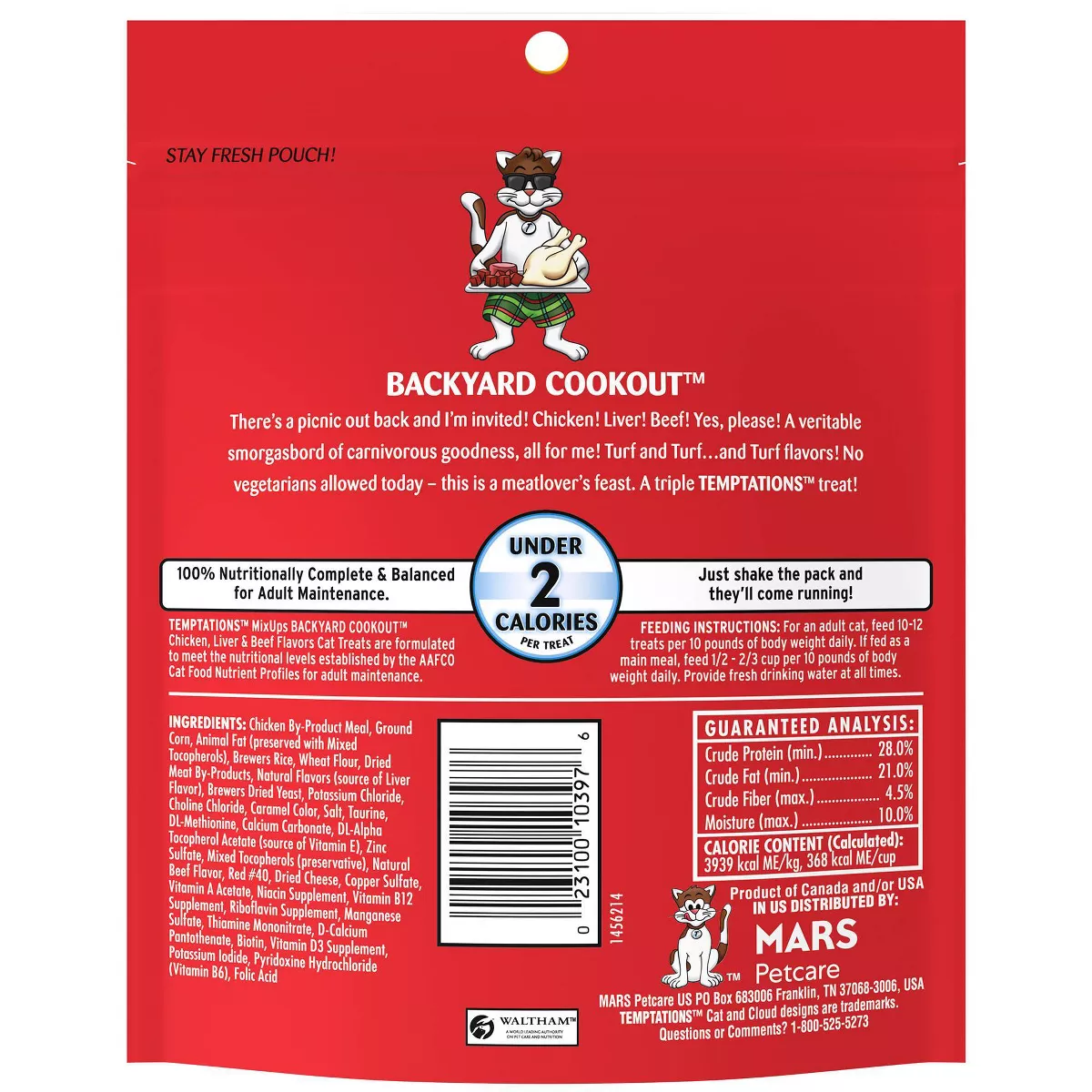 Temptations MixUps Backyard Cookout Flavor Cat Treats - 6.3oz