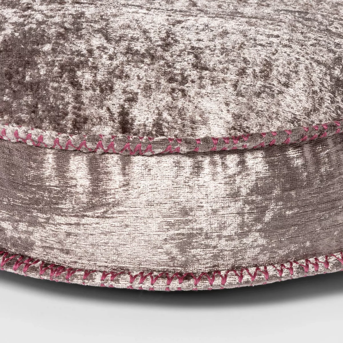Round Textured Velvet Decorative Throw Pillow Smoke - Opalhouse™