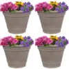 Sunnydaze Franklin Polyresin Outdoor/Indoor Unbreakable UV-Resistant Flower Pot Planter - 20" Diameter - 4-Pack - Beige