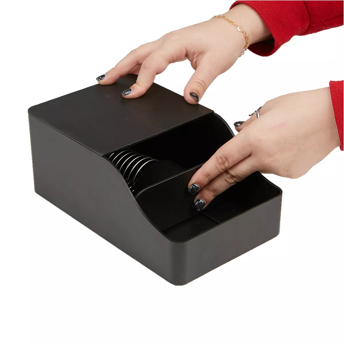 MIND READER 2-Piece Combo Kit for Coffee Stations - Condiments Organizer for Coffee Pod Capsules Machines (BLACK)