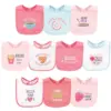 Hudson Baby Infant Girl Cotton Bibs, Food Puns Girl, One Size