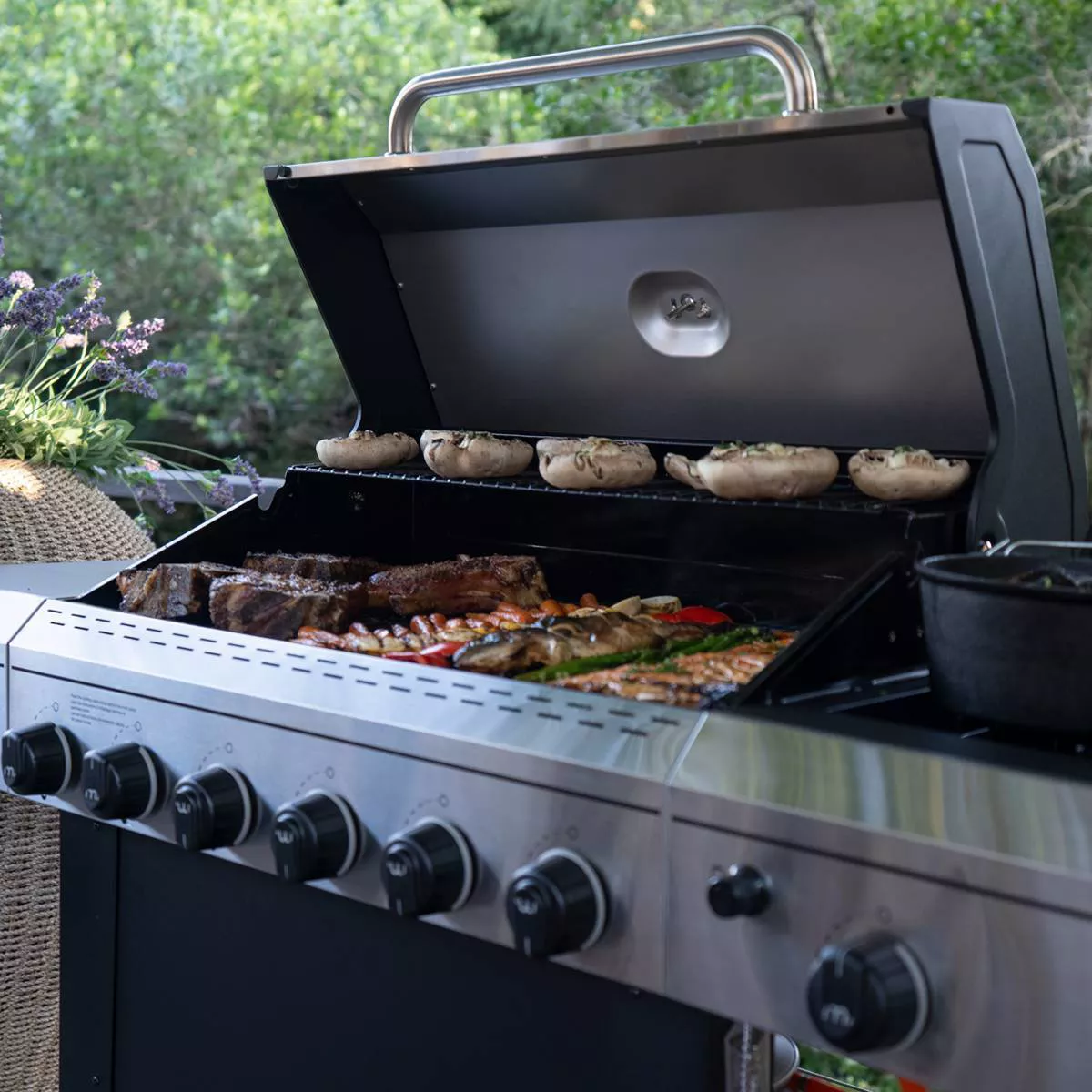 Megamaster 720-0983CTG 6 Burner Gas Grill with Stainless Steel Tong
