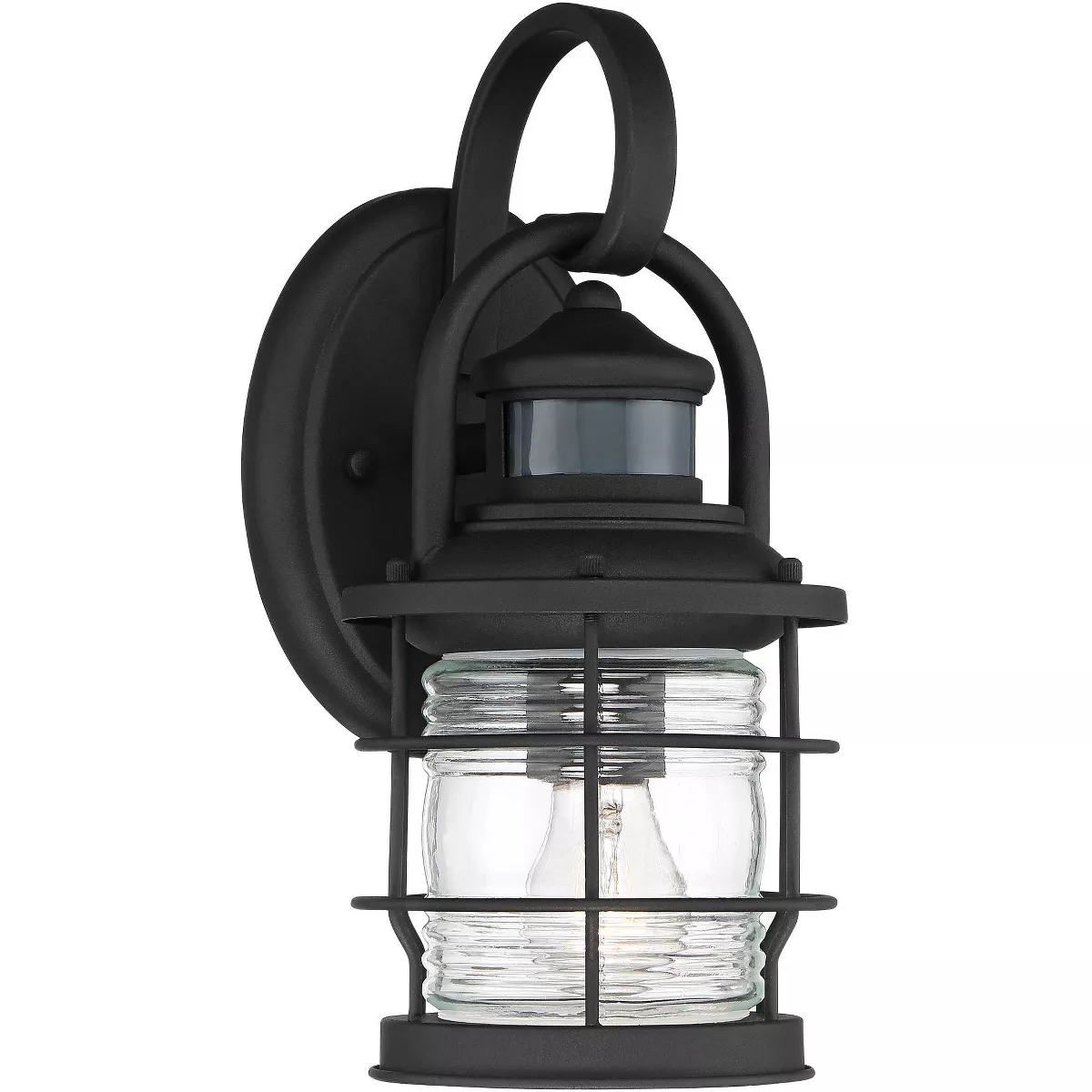 John Timberland Nautical Outdoor Wall Light Fixture Textured Black Cage 12