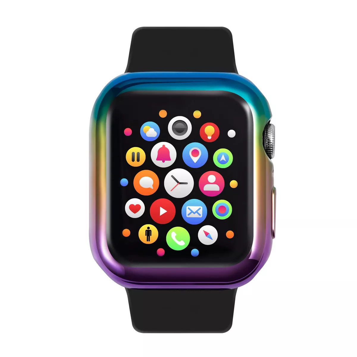 Insten 2 Pack Case Compatible with Apple Watch 44mm Series SE 6 5 4, Full Coverage, Soft TPU Protector, Plated Gradient Purple to Blue and Clear Case