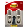 Command 2 Hooks 4 Strips Large Sized Forever Classic Metal Decorative Hook Brushed Nickel