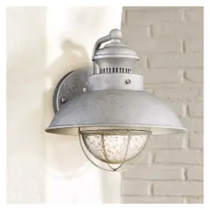 John Timberland Industrial Farmhouse Outdoor Barn Light Fixture LED Galvanized 8 1/2