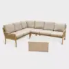 Riviera 5pc Wicker Patio Sectional Set - Tan - Leisure Made