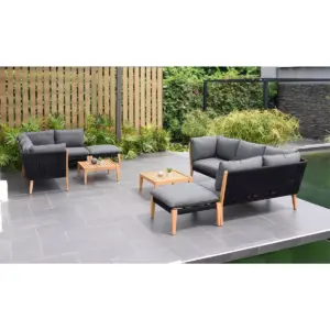 Verona 4pc Patio Conversation Set - Black - Amazonia