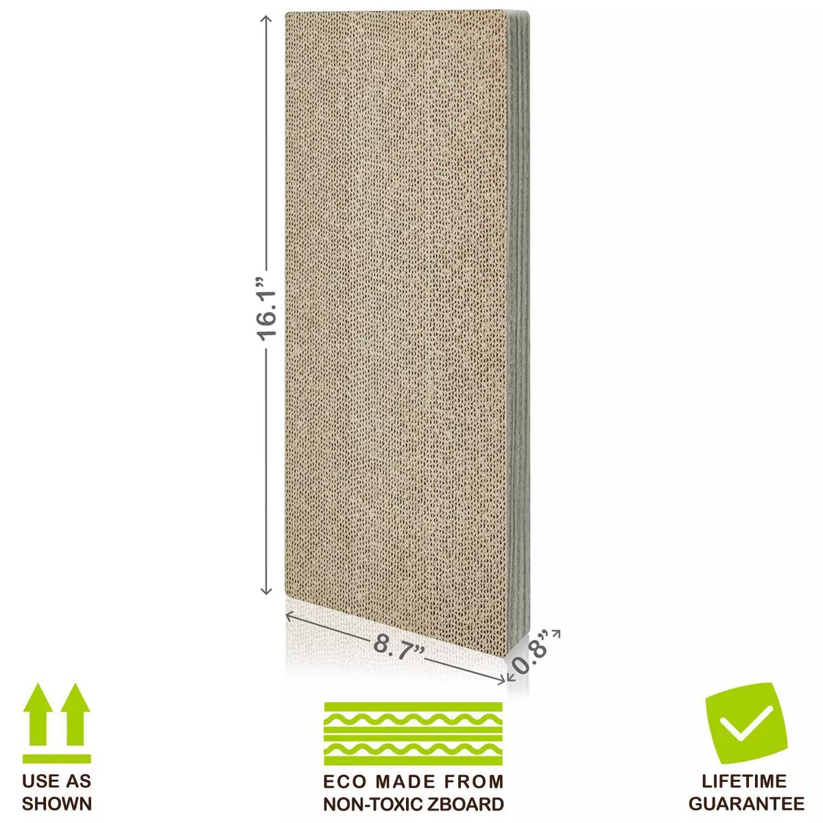 Way Basics Eco Wall Cat Scratcher Pad with Easy Closure - Gray Wood Grain