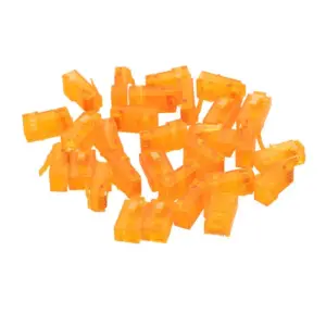 Monoprice 8P8C RJ45 Plug With Inserts For Solid Cat6 Ethernet Cable - Orange (100 pcs/pack) Gold Plated Contacts