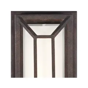 Possini Euro Design Modern Outdoor Wall Light Fixture LED Painted Bronze Geometric 12