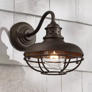 Franklin Iron Works Rustic Outdoor Wall Light Fixture Farmhouse Bronze 9