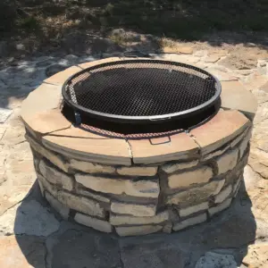 Sunnydaze Outdoor Camping or Backyard Heavy-Duty Steel Round X-Marks Fire Pit Cooking Grilling BBQ Grate - 22