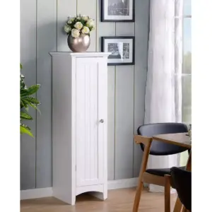 American Furniture Classics One Door Storage Kitchen Pantry Cabinet for Home, Office, or Laundry Room with 3 Adjustable Shelves, White