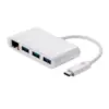 Monoprice USB-C 3-Port USB Hub - White With Wired Gigabit Ethernet Port, USB 3.0 Speeds - Select Series