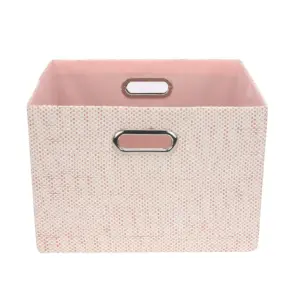 Lambs & Ivy Pink Foldable/Collapsible Storage Bin/Basket Organizer with Handles