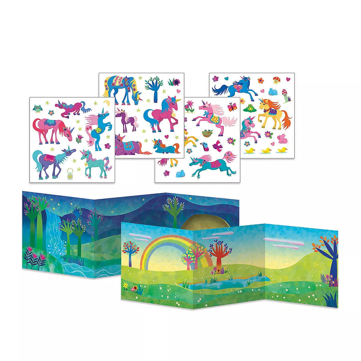 MindWare Magical Unicorns Reusable Sticker Tote - Stickers - 87 Pieces