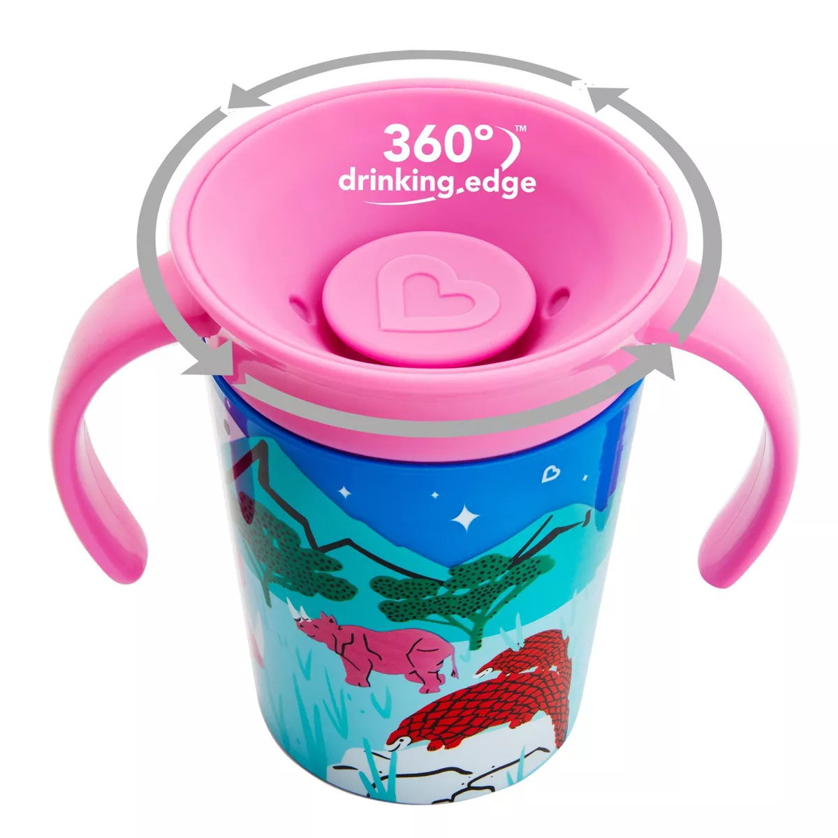 Munchkin Miracle 360° WildLove Trainer Cup 6oz - 2pk - Tiger/Rhino
