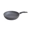 Bialetti 7552 Impact Covered Micro Divot Nonstick Heavy Gauge Aluminum Oven Safe 12 Inch Saute Fry Kitchen Pan with Silicone Handle, Gray