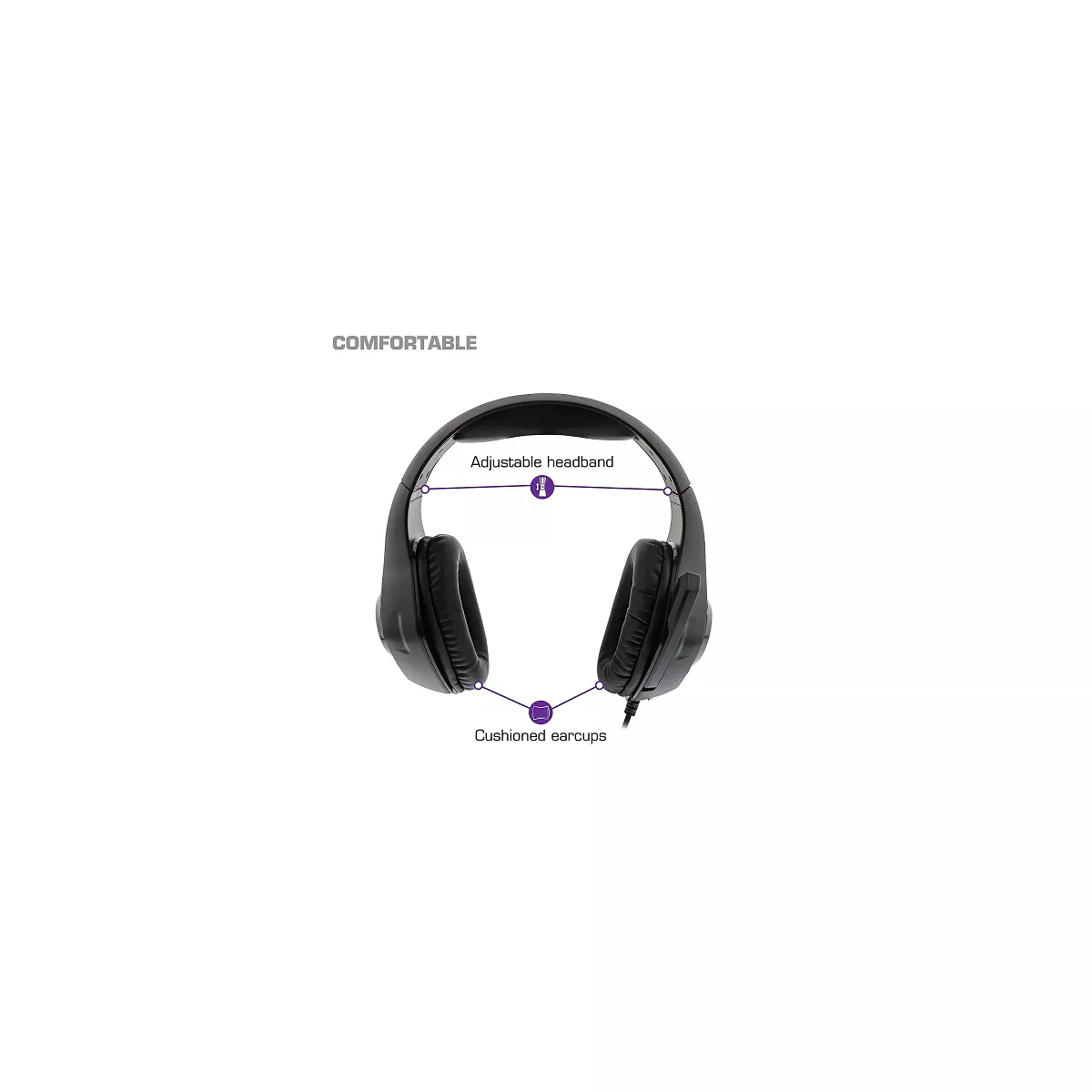 Nyko Core 80801 Wired Gaming Headset - 40mm Driver Stereo Speakers - Omni-directional retractable microphone - Inline mute & volume controls