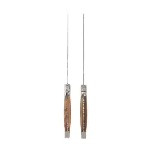 French Home Laguiole 2pc Stainless Steel and Olivewood Carving Knife and Fork Set