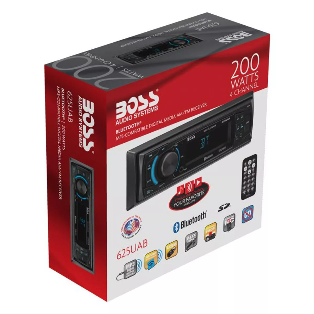 Boss 625UAB Car In Dash USB/SD AUX Radio Digital Receiver Audio Stereo Bluetooth