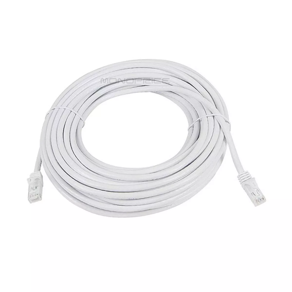 Monoprice Cat6 Ethernet Patch Cable - 50 Feet - White | Network Internet Cord - RJ45, Stranded, 550Mhz, UTP, Pure Bare Copper Wire, 24AWG - Flexboot