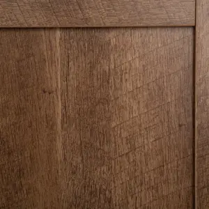 Modern Industrial Storage Cabinet with Sliding Doors Brown - Glitzhome