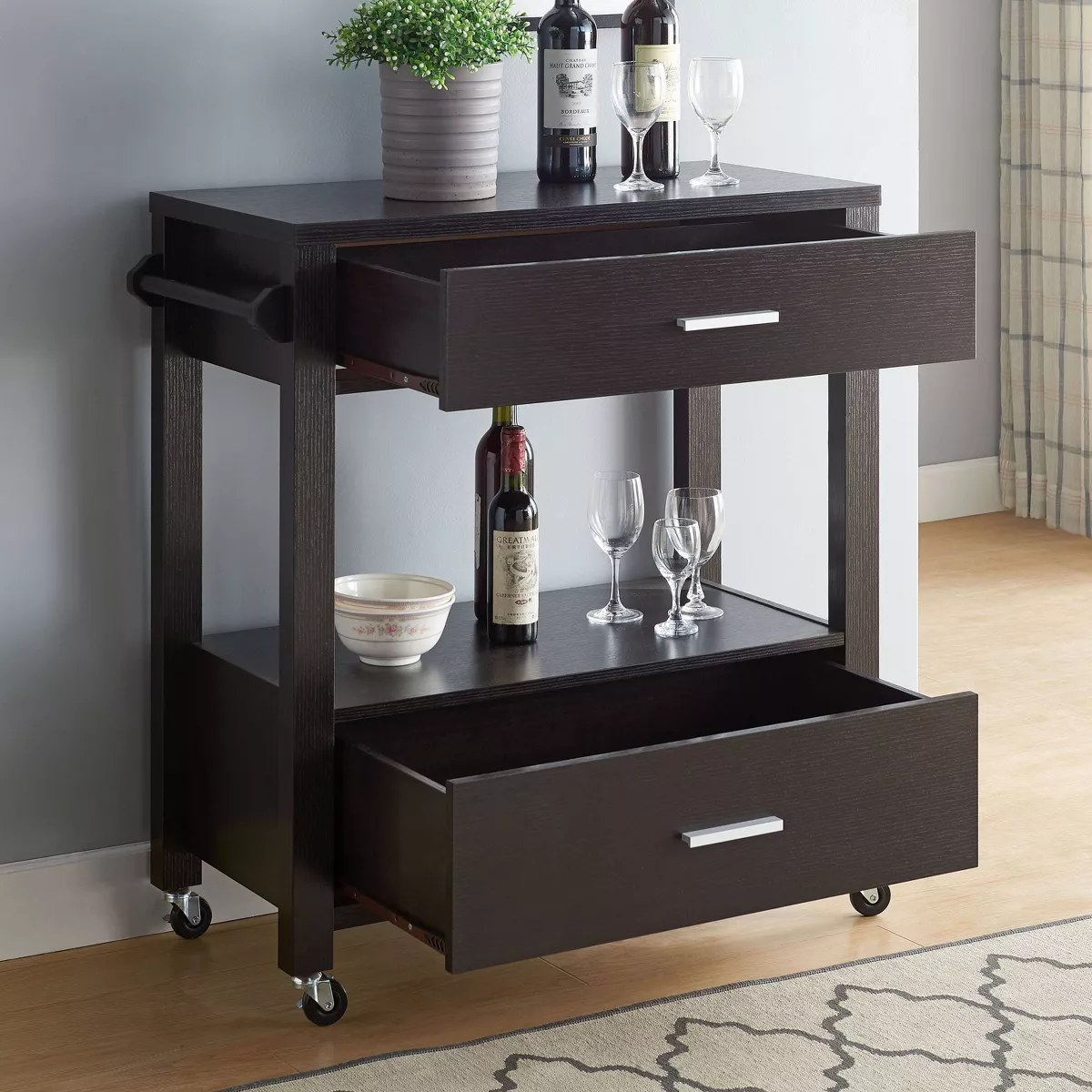 Umberra 2 Drawer Kitchen Cart Red Cocoa - HOMES: Inside + Out