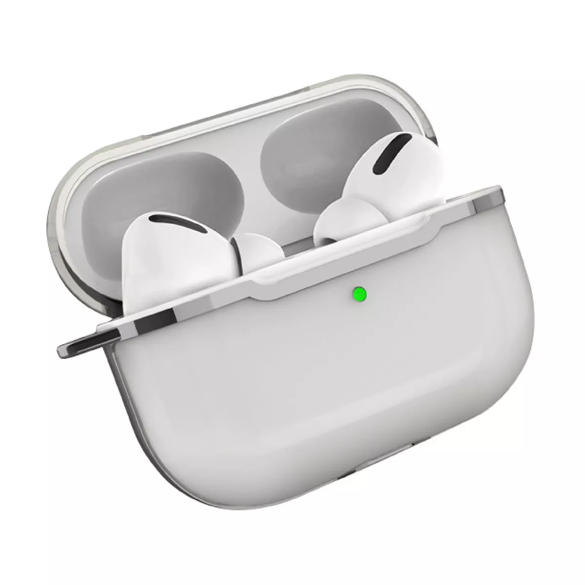 Insten Transparent Soft Silicone Protective Skin Case Cover For AirPods Pro, Silver Black