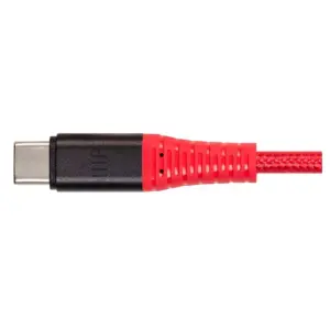 Monoprice Durable USB 2.0 Type-C Charge and Sync Kevlar Reinforced Nylon-Braid Cable - 10 Feet - Red | 5A/100W, Aluminum Connectors - AtlasFlex Series