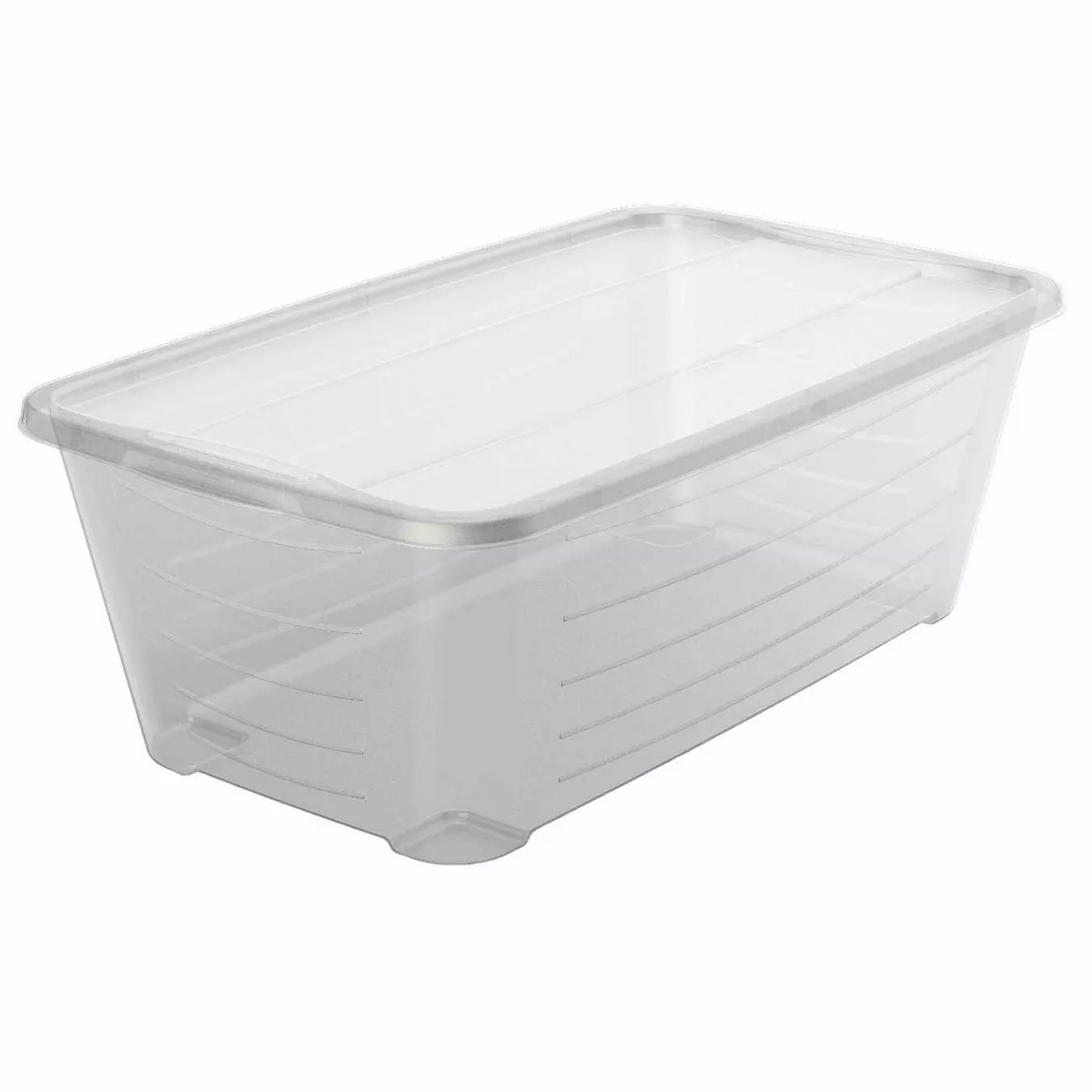 Life Story 6 Quart Small Rectangular Clear Plastic Lidded Storage Shoe Box for Home and Closet Organization, 4 Pack