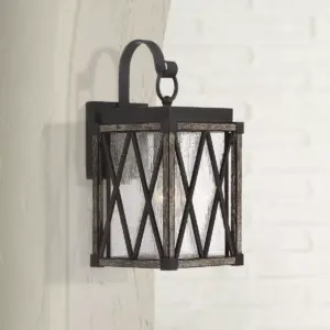 Possini Euro Design Rustic Outdoor Wall Light Fixture Bronze Wood 13 1/2