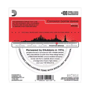 D'Addario EJ39 PB Medium 12-String Acoustic Guitar String Set