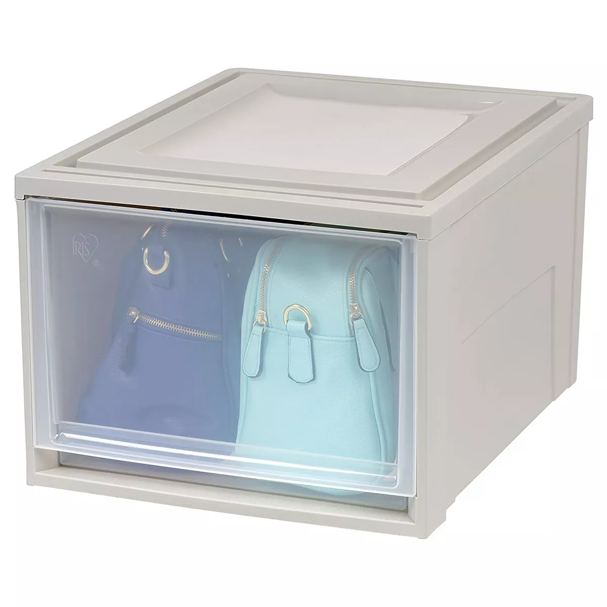 IRIS USA 591082 Securely Stackable Deep Box Storage Chest Drawer for Organizing Closets, Basements, and Playrooms, Gray (3 Pack)