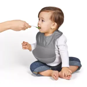 OXO Tot Roll Up Bib - 2pk - Gray/Pink