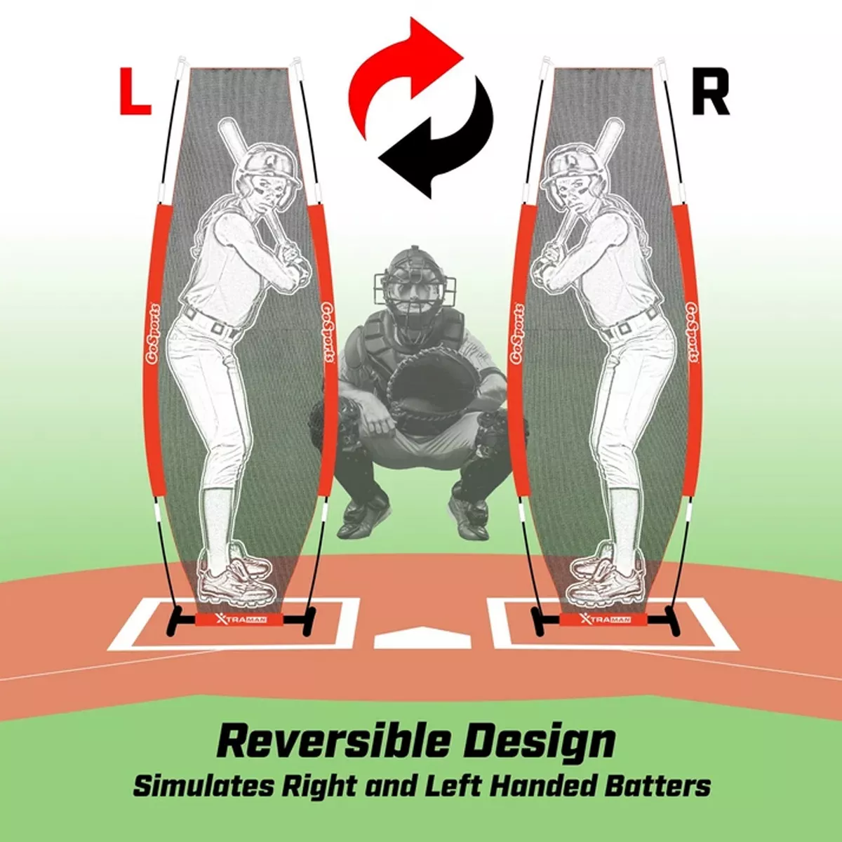 GoSports XTRAMAN Reversible Softball Dummy Batter Pitching Accuracy and Safety Aid Training Mannequin Net