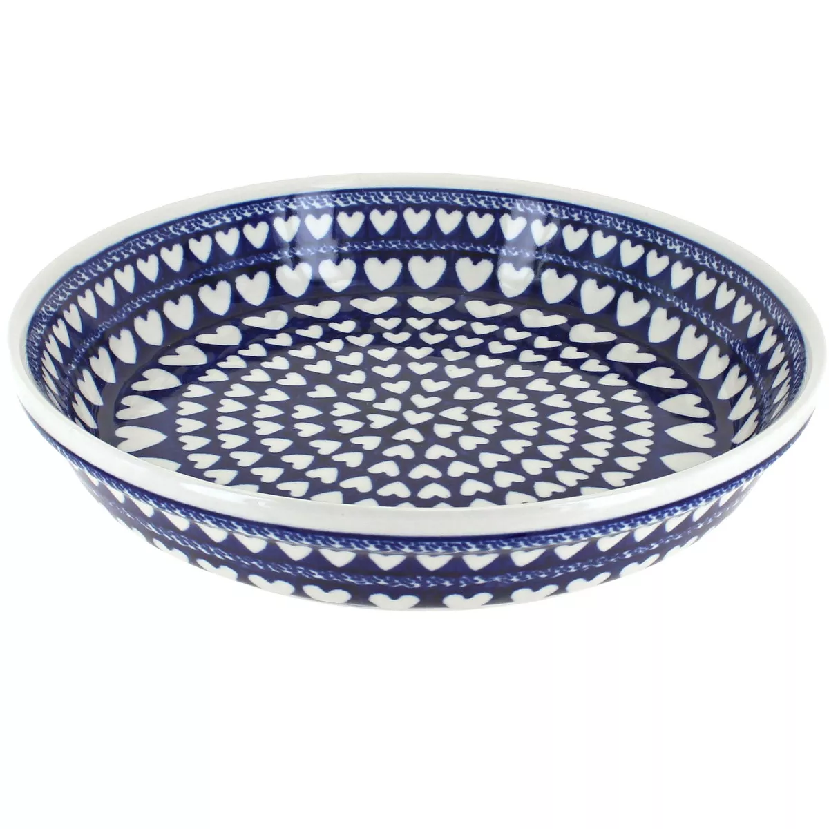 Blue Rose Polish Pottery Valentina Pie Plate