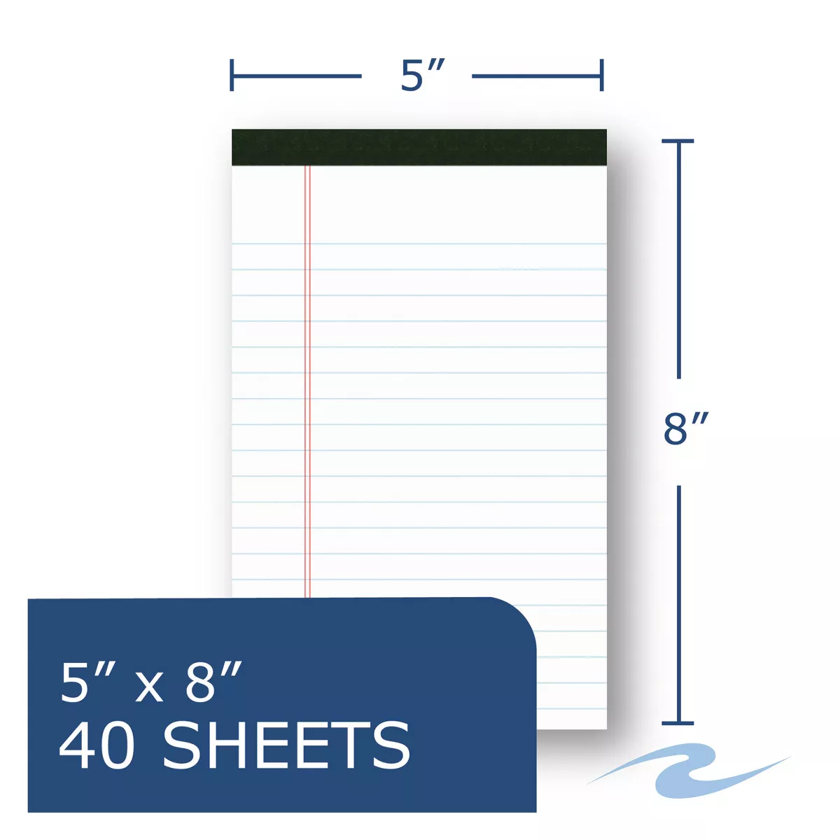 Roaring Spring USDA Certified Bio-Preferred Legal Pad Ruled 5 x 8 40 Sheets White 12/Pack 24316