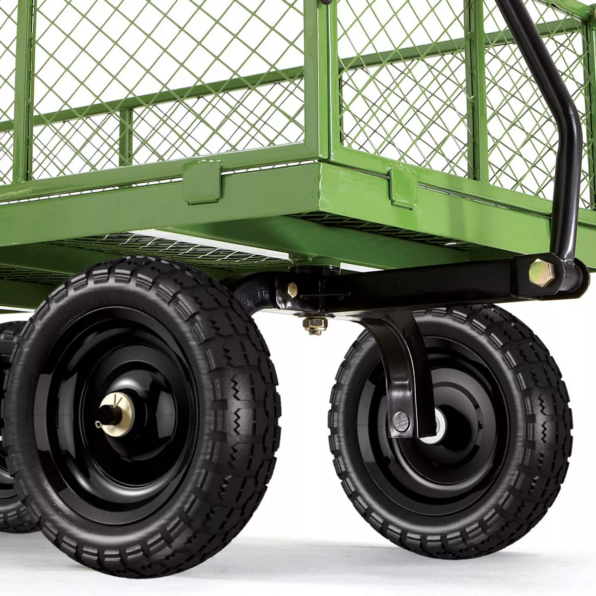 Gorilla Carts GCT10NF 10 Inch No Flat Replacement Pneumatic Tire Wheel with Offset Hub, Utility Garden Cart, Wheelbarrow, Dolly, and Wagon 2 Pack