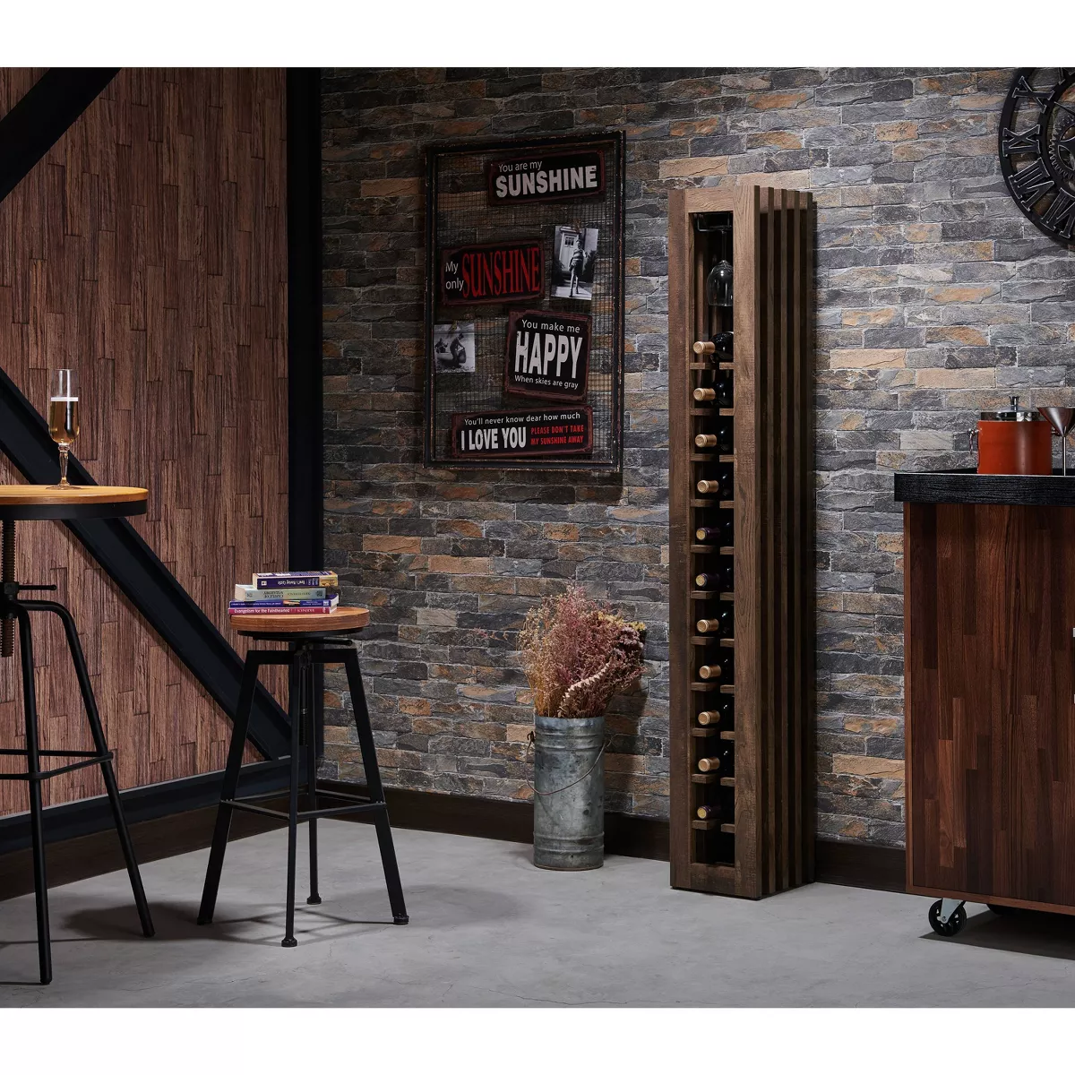 Disty 11 Rack Wine Tower Oak - miBasics
