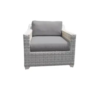 Fairmont 8pc Patio Sectional Seating Set with Club Chairs & Cushions - Gray - TK Classics