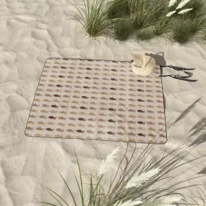 Iveta Abolina Peace Hands Tan Picnic Blanket - Deny Designs