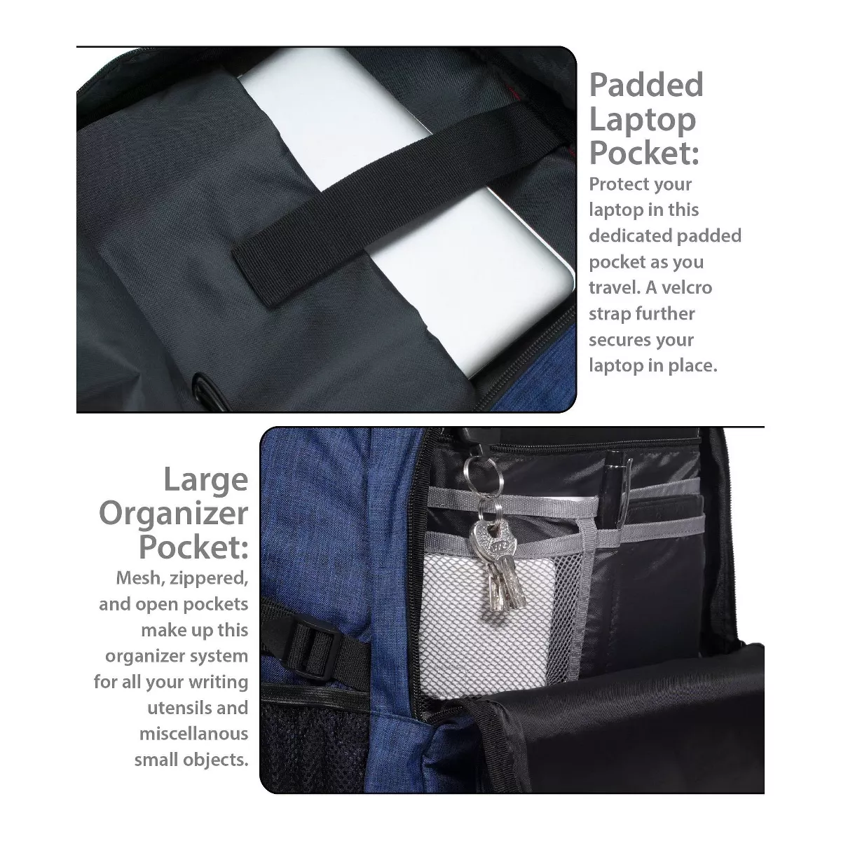 Rockland 19'' Business Pro USB Laptop Backpack - Blue