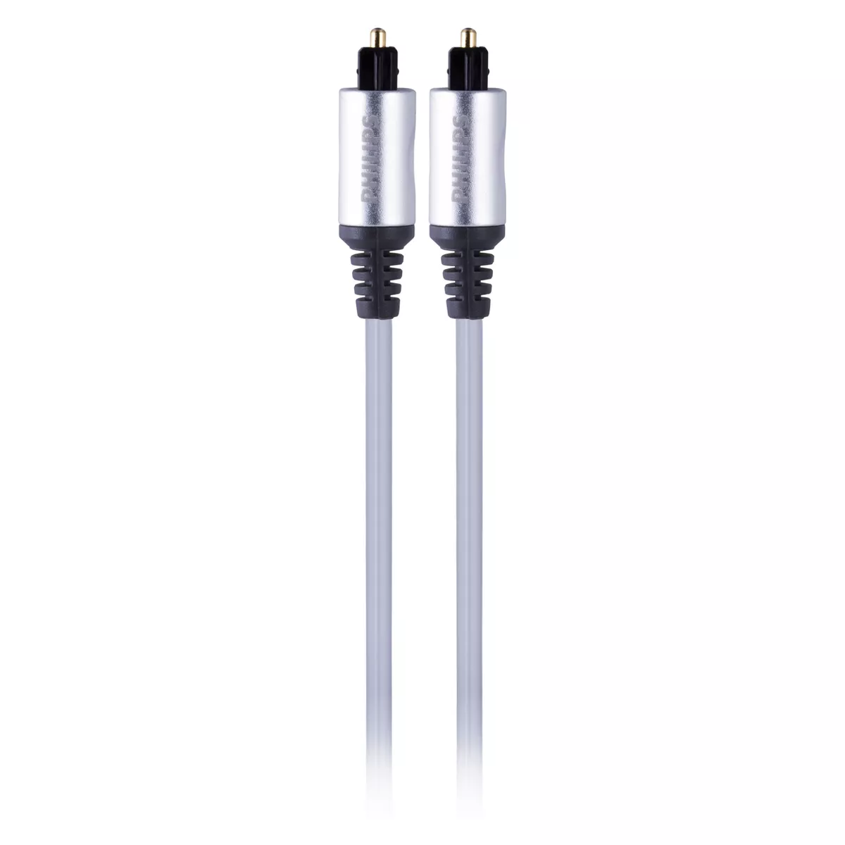 Philips 6' Elite Toslink Digital Fiber Optic Cable with 2 Mini Adapters - Gray