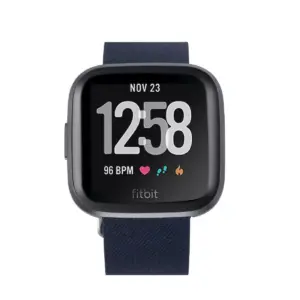 Insten Canvas Woven Fabric Band for Fitbit Versa 2 / 1 / Lite / SE, Replacement Strap, Navy Blue